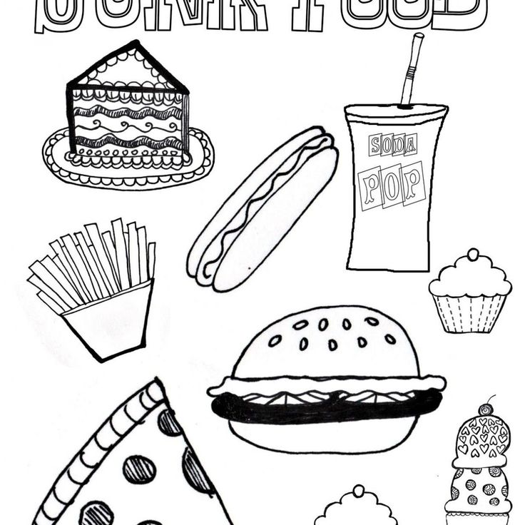 Incredible Junk Food Coloring Pages Printable Ideas